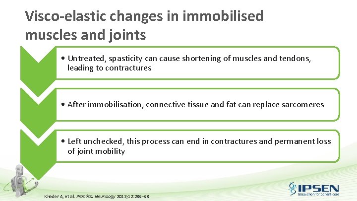 Visco-elastic changes in immobilised muscles and joints • Untreated, spasticity can cause shortening of