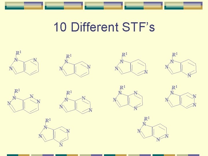 10 Different STF’s R 1 N N N R 1 N N N N