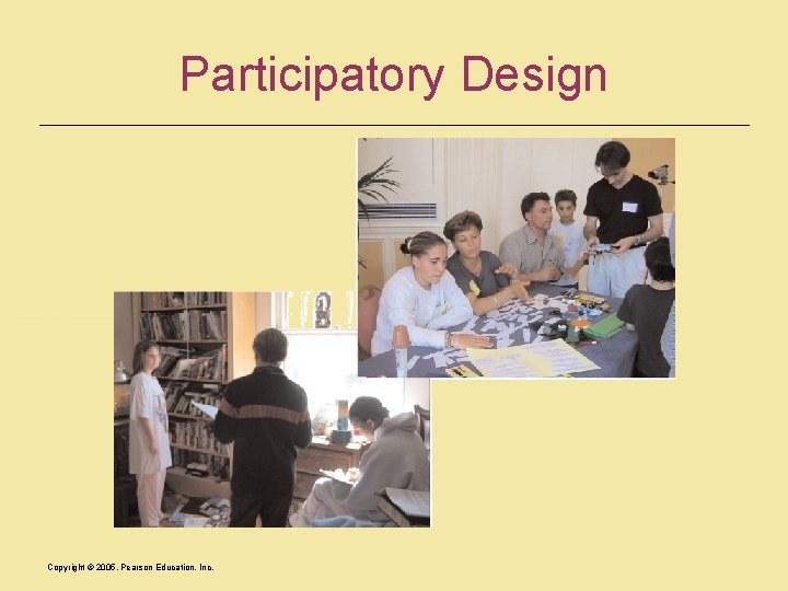 Participatory Design Copyright © 2005, Pearson Education, Inc. 