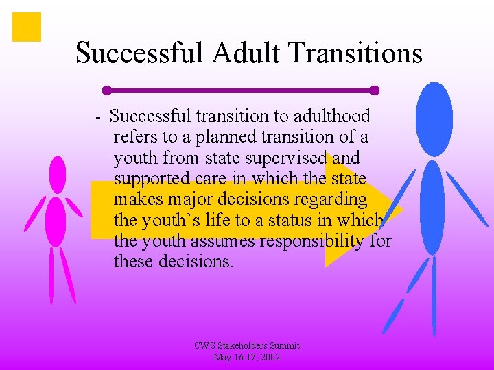 Successful Adult Transitions - Successful transition to adulthood refers to a planned transition of