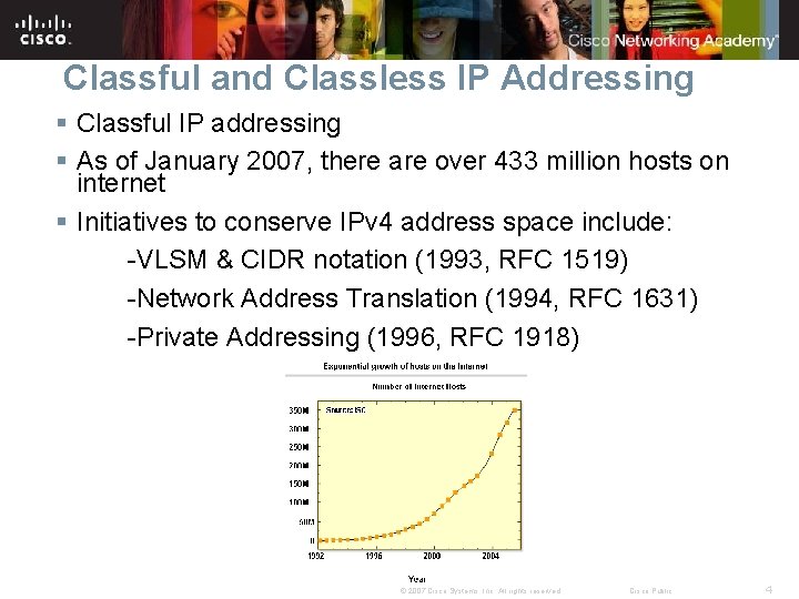 Classful and Classless IP Addressing § Classful IP addressing § As of January 2007,