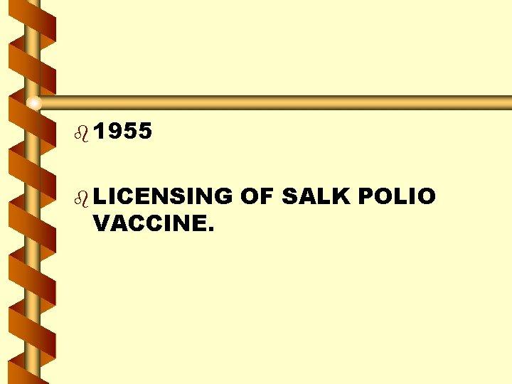 b 1955 b LICENSING VACCINE. OF SALK POLIO 