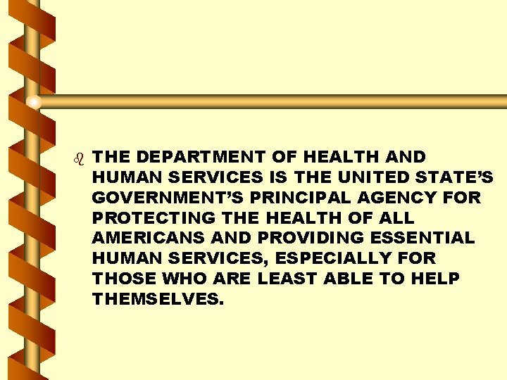 b THE DEPARTMENT OF HEALTH AND HUMAN SERVICES IS THE UNITED STATE’S GOVERNMENT’S PRINCIPAL