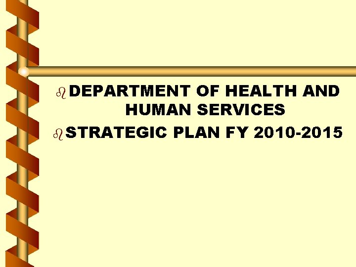 b DEPARTMENT OF HEALTH AND HUMAN SERVICES b STRATEGIC PLAN FY 2010 -2015 