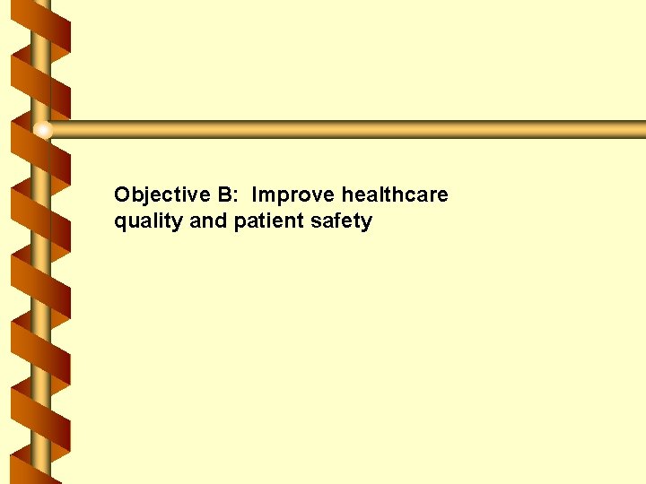 Objective B: Improve healthcare quality and patient safety 