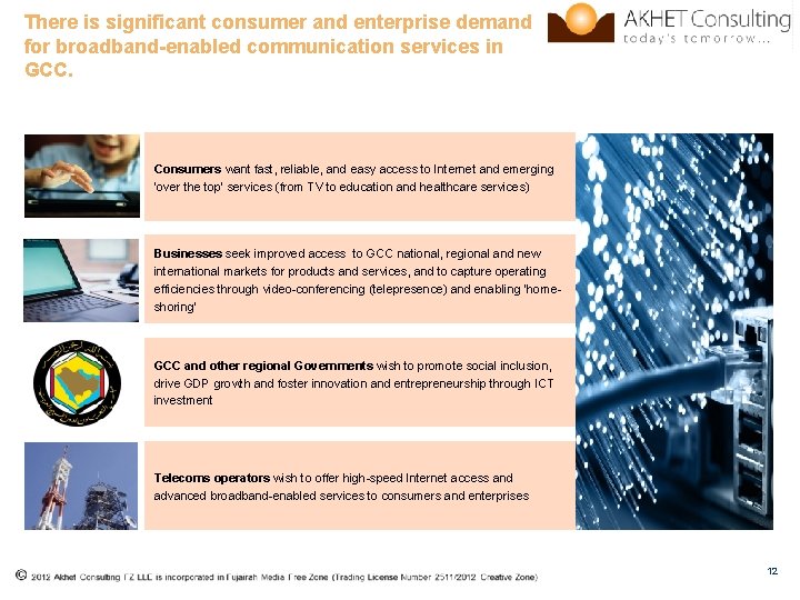 There is significant consumer and enterprise demand for broadband-enabled communication services in GCC. Consumers