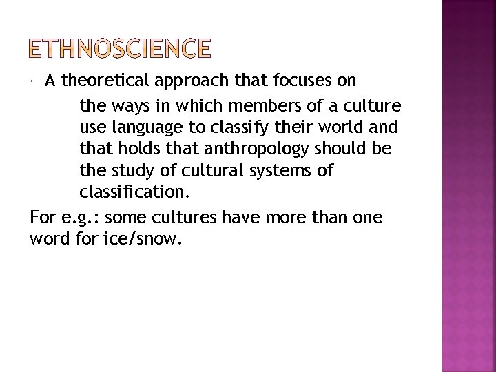 A theoretical approach that focuses on the ways in which members of a culture