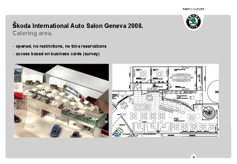 SIMPLY CLEVER Škoda International Auto Salon Geneva 2008. Catering area. - opened, no restrictions,