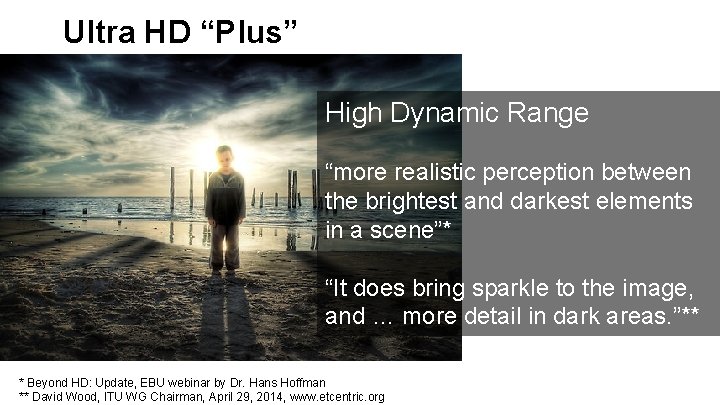 Ultra HD “Plus” High Dynamic Range “more realistic perception between the brightest and darkest