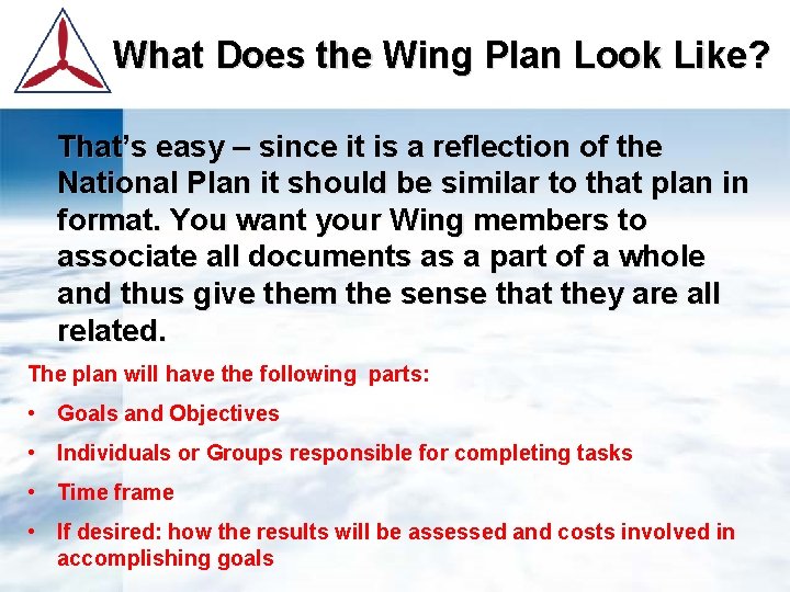 What Does the Wing Plan Look Like? That’s easy – since it is a