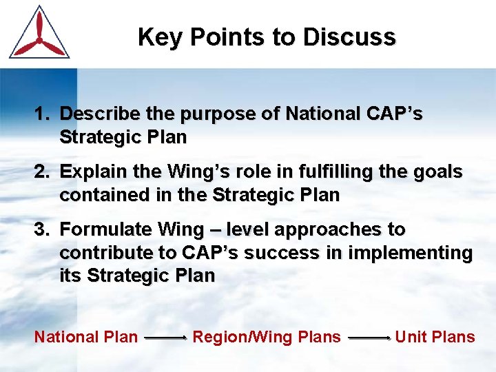 Key Points to Discuss 1. Describe the purpose of National CAP’s Strategic Plan 2.