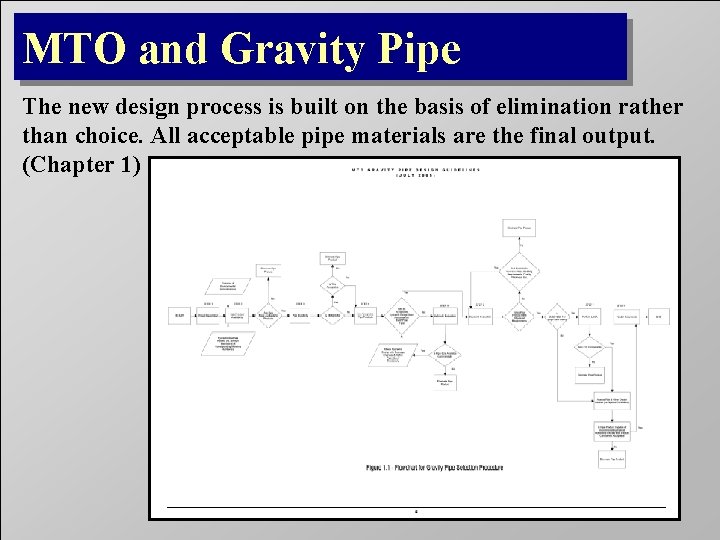 MTO and Gravity Pipe The new design process is built on the basis of