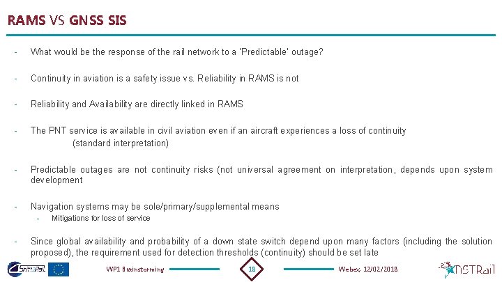 RAMS VS GNSS SIS - What would be the response of the rail network