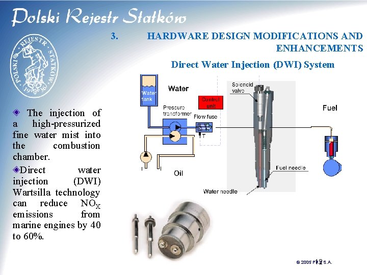 3. HARDWARE DESIGN MODIFICATIONS AND ENHANCEMENTS Direct Water Injection (DWI) System The injection of 3. HARDWARE DESIGN MODIFICATIONS AND ENHANCEMENTS Direct Water Injection (DWI) System The injection of