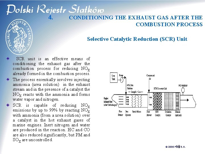 4. CONDITIONING THE EXHAUST GAS AFTER THE COMBUSTION PROCESS Selective Catalytic Reduction (SCR) Unit