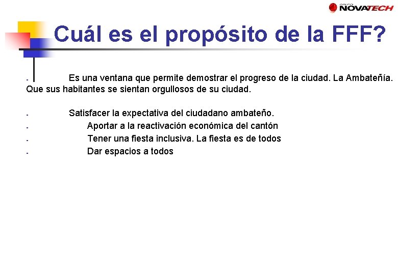 Cuál es el propósito de la FFF? Es una ventana que permite demostrar el