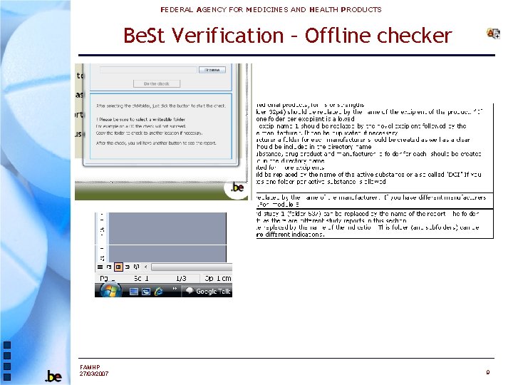 FEDERAL AGENCY FOR MEDICINES AND HEALTH PRODUCTS Be. St Verification – Offline checker FAMHP
