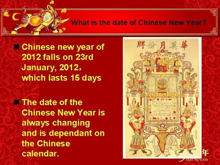 What is the date of Chinese New Year? n Chinese new year of 2012