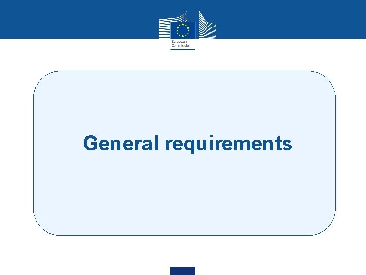 General requirements 