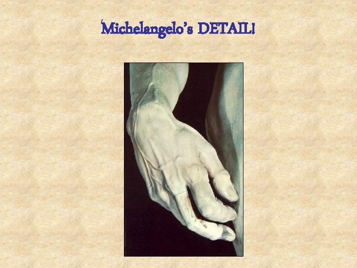 Michelangelo’s DETAIL! 