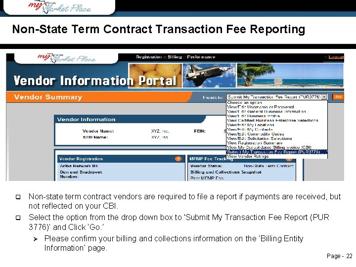 Non State Term Contract Vendor Transaction Fee Reporting Non-State Term Contract Transaction Fee Reporting