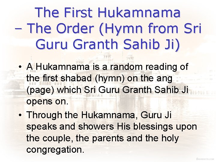 The First Hukamnama – The Order (Hymn from Sri Guru Granth Sahib Ji) •