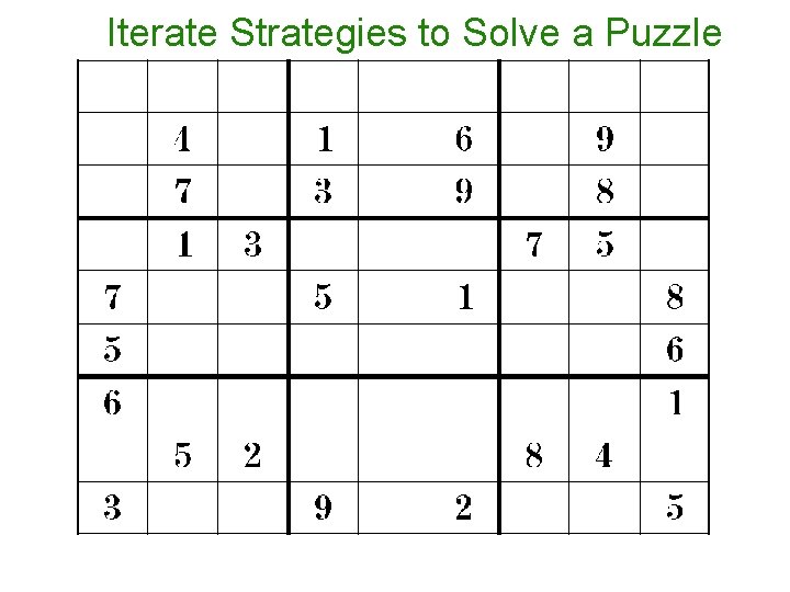 Iterate Strategies to Solve a Puzzle Iterate Strategies to Solve a Puzzle