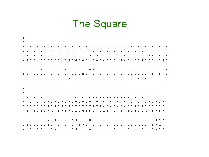 The Square p u z x x x x x x x x x The Square p u z x x x x x x x x x