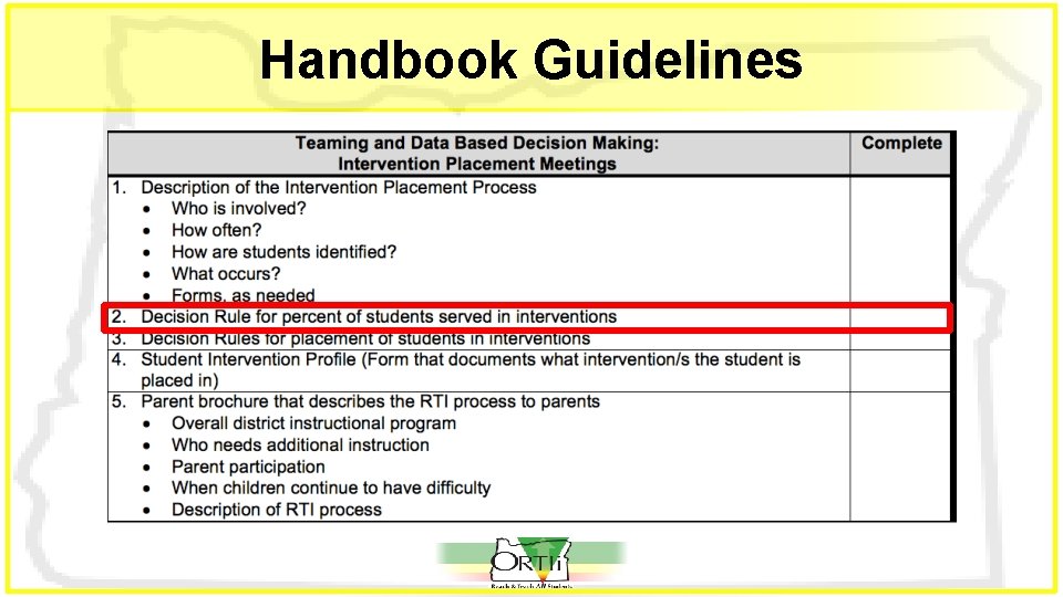 Handbook Guidelines 