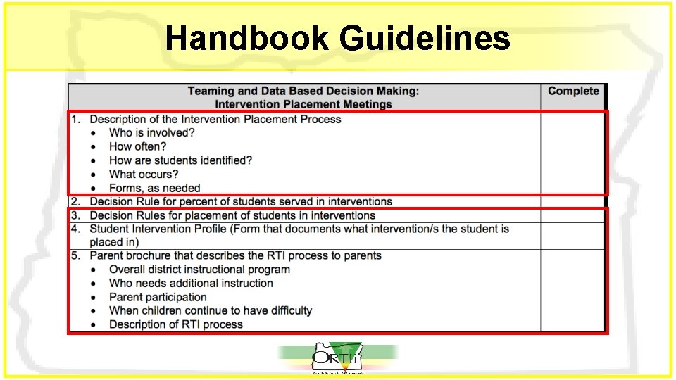 Handbook Guidelines 