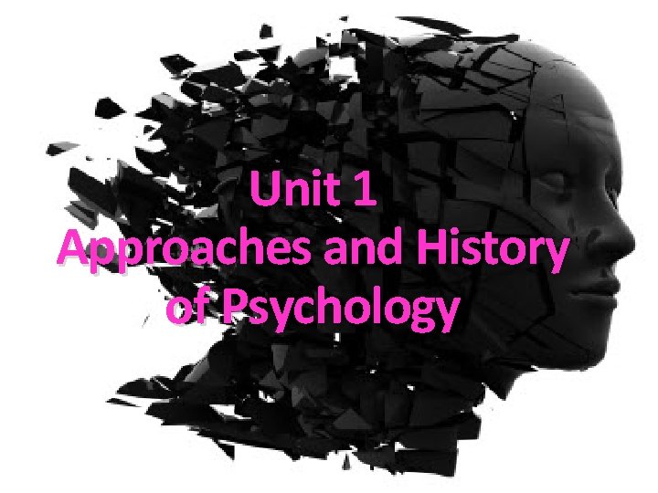 Unit 1 Approaches and History of Psychology 