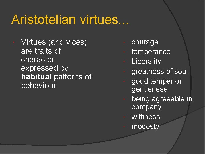 Aristotle Character Traits