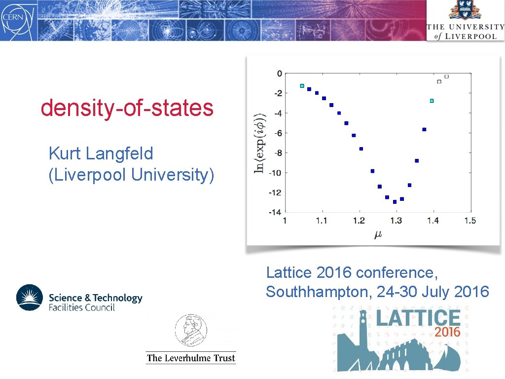 density-of-states Kurt Langfeld (Liverpool University) Lattice 2016 conference, Southhampton, 24 -30 July 2016 