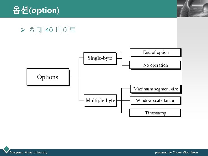 옵션(option) LOGO Ø 최대 40 바이트 Dongyang Mirae University prepared by Choon Woo Kwon