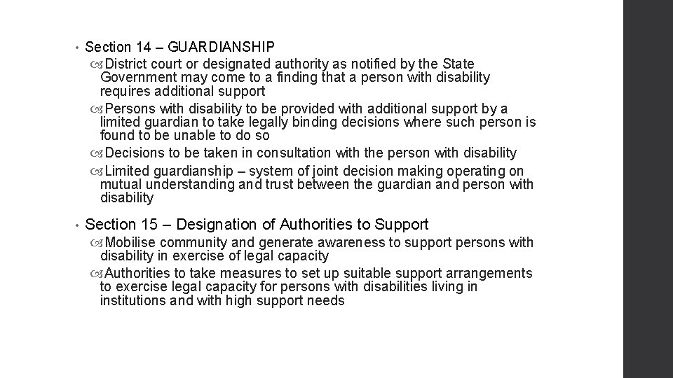  • Section 14 – GUARDIANSHIP District court or designated authority as notified by