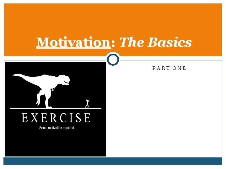 Motivation: The Basics PART ONE 
