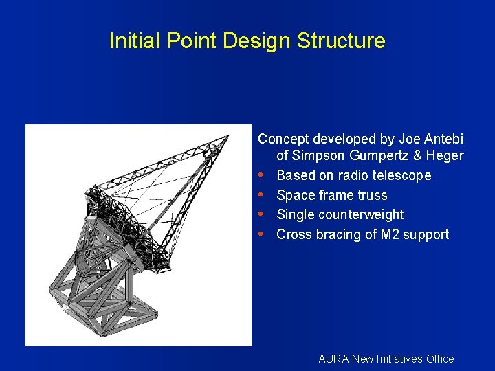 Initial Point Design Structure Concept developed by Joe Antebi of Simpson Gumpertz & Heger