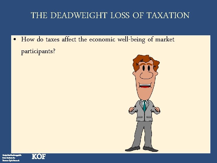THE DEADWEIGHT LOSS OF TAXATION • How do taxes affect the economic well-being of