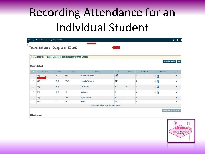 Recording Attendance for an Individual Student 