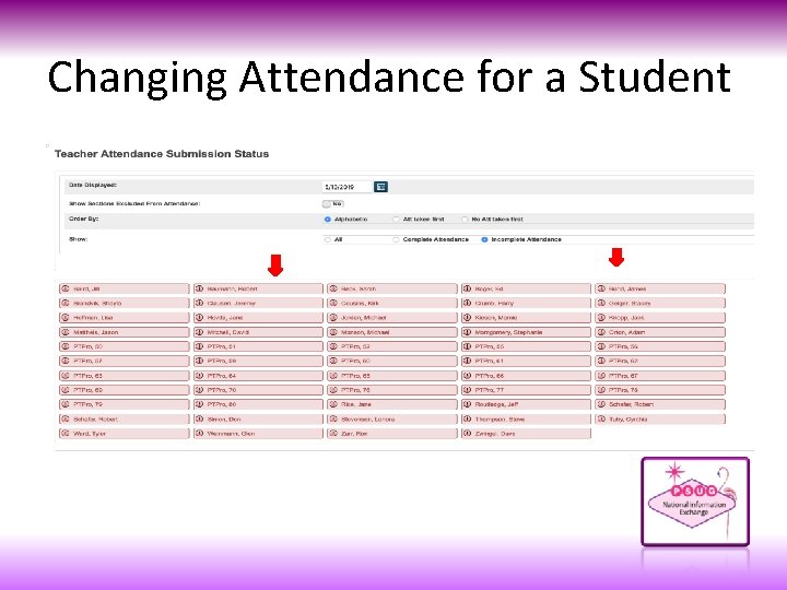 Changing Attendance for a Student 