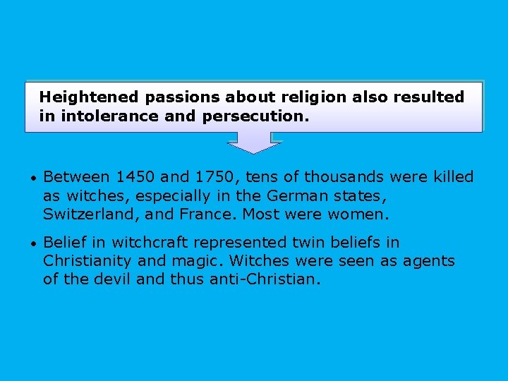Heightened passions about religion also resulted in intolerance and persecution. • Between 1450 and Heightened passions about religion also resulted in intolerance and persecution. • Between 1450 and