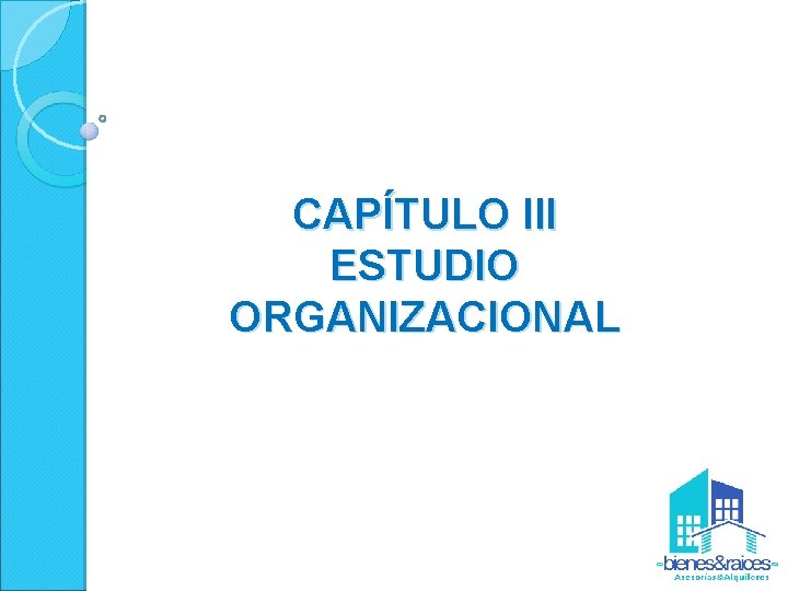 CAPÍTULO III ESTUDIO ORGANIZACIONAL 