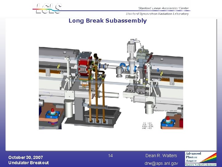 Long Break Subassembly October 30, 2007 Undulator Breakout 14 Dean R. Walters drw@aps. anl.