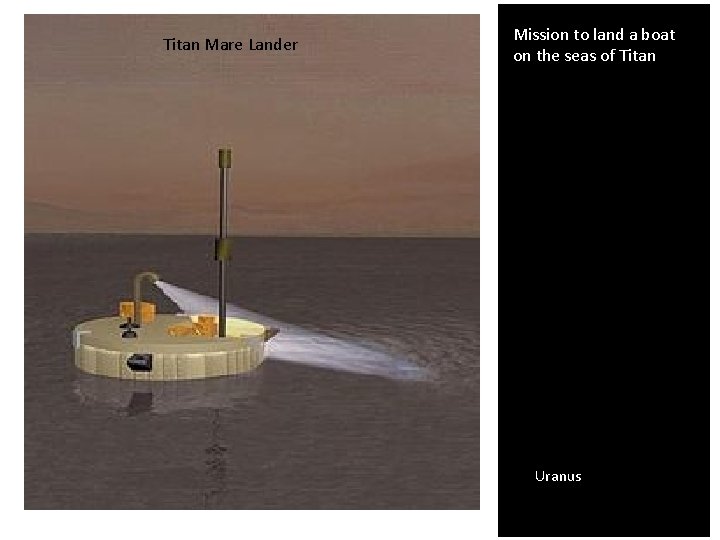 Titan Mare Lander Titan Sea vs. Lake Superior Mission to land a boat on