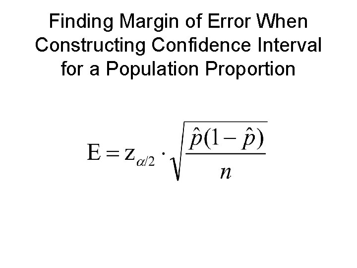 Finding Margin of Error When Constructing Confidence Interval for a Population Proportion 