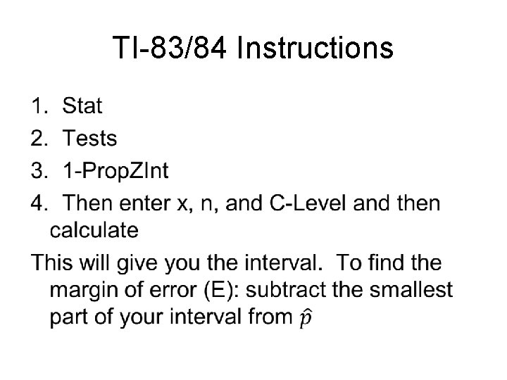 TI-83/84 Instructions • 