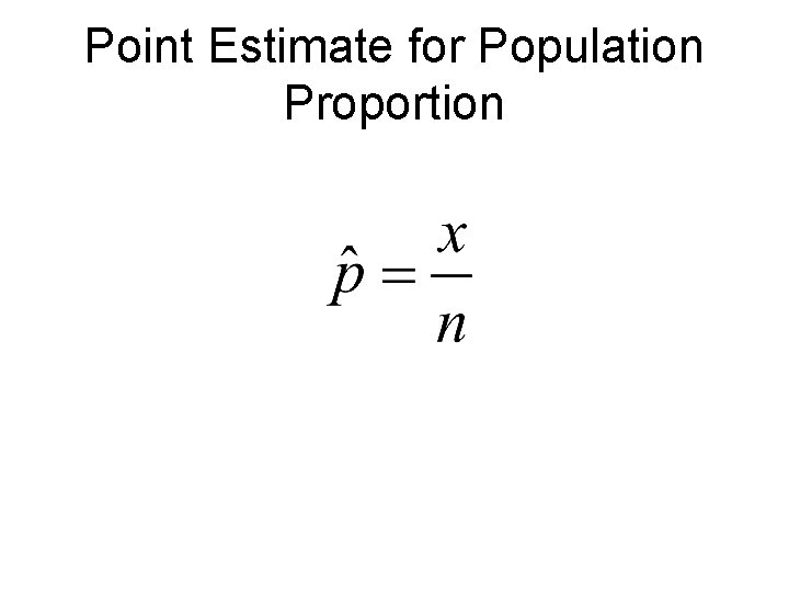 Point Estimate for Population Proportion 