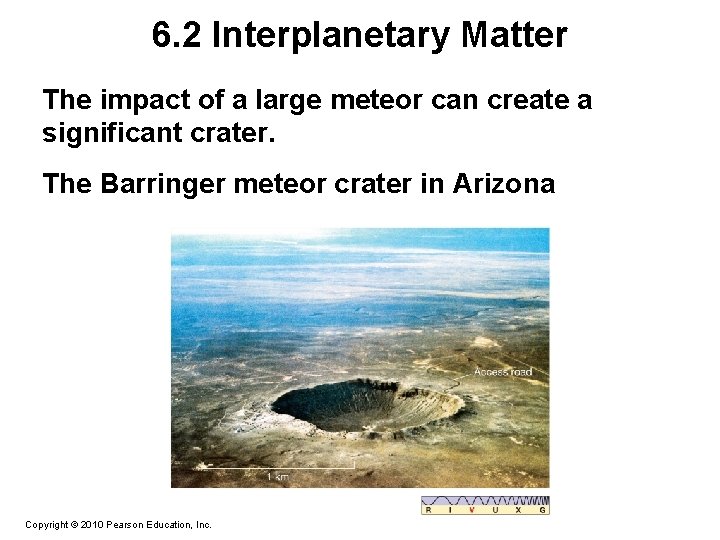 6. 2 Interplanetary Matter The impact of a large meteor can create a significant