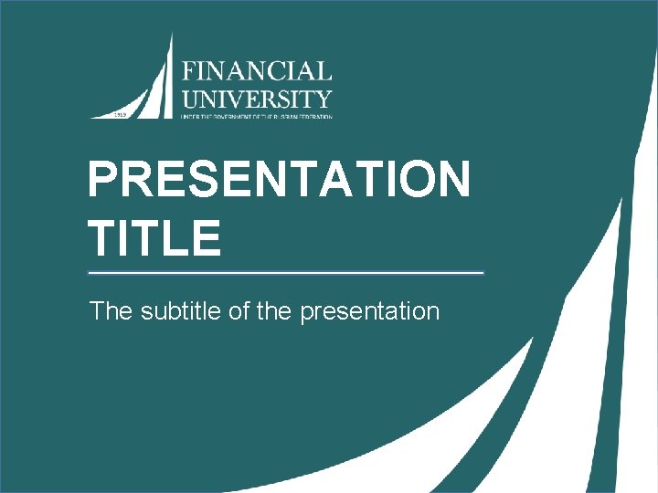 PRESENTATION TITLE The subtitle of the presentation 