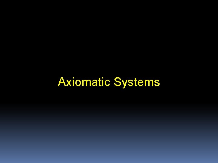 Axiomatic Systems 